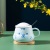 Cute Cartoon Shape Cup with Cover Spoon Gift Cup Practical Ceramic Cup Student Couple Coffee Milk Cup Female