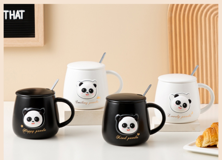 马克杯陶瓷杯子带盖咖啡杯家用情侣水杯茶杯办公室