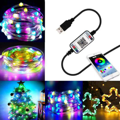 LED Smart Magic Color Lighting Chain Mobile Phone App Bluetooth Control 5 M Colorful RGB Horse Running Light Strip 5V Running Water USB