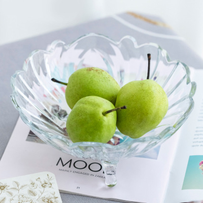 Northern European-Style Glass Fruit Plate Internet Celebrity Modern Living Room Creative Household Coffee Table Candy Basin New Year Snack Fruit Basket