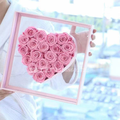 Flone Super Fire Heart Shaped Soap Flower Rose Gift Box Christmas Valentine's Day Flower Girl Wife Birthday Gift