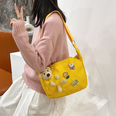 Factory Direct Sales Internet Celebrity Small Cloth Bag Artistic Korean Style Versatile Retro Girl's Crossbody Bag Female Student Japanese Shoulder Bag