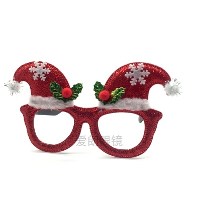 Christmas Decorations New Christmas Plastic Glasses Party Decoration Supplies Christmas Hat Glasses