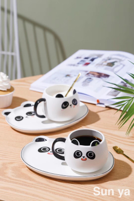 Hot Sale Foreign Trade Cartoon Panda Coffee Set Creative Mug Water Cup