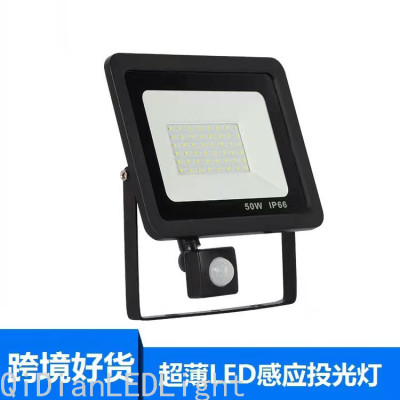 Ultra-Thin LED Induction Floodlight Outdoor Waterproof Pir Human Body Infrared Induction Floodlight