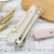 Wheat Straw Tableware Stainless Steel Spoon Chopsticks Travel Student Portable Two-Piece Set Cutlery Box Factory Wholesale