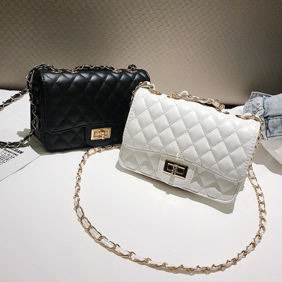 Women's Bag 2021 New Korean Style Diamond Chanel's Style Chain Bag All-Match Shoulder Crossbody Small Square Bag Lock Pouch