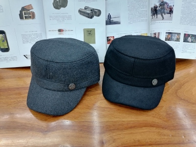 Casual Versatile Men's Flat-Top Cap Autumn and Winter Earmuffs Hat
