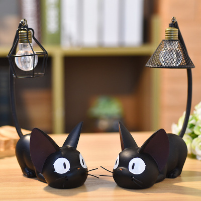 Zakka Grocery Magic Jiji Cat Nightlight Creative Home Resin Craft Ornament Cross-Border Supply