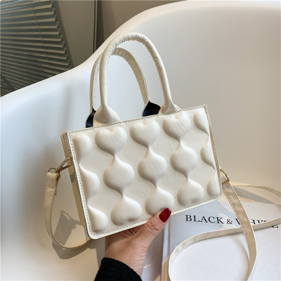 Indentation Design Textured Small Square Bag Fashion Shoulder Messenger Bag Women's 2012 New Portable Ins Vintage Bag