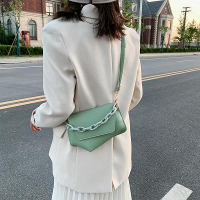 Summer Simple Design Small Bag Women's Messenger Bag 2021 New Popular Net Red Fashion Ins Shoulder Bag Chain Bag Western Style