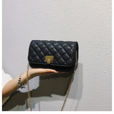 Women's Bag 2021 New Fashion Diamond Chanel's Style Shoulder Crossbody Bag Versatile High Quality Chain Bag Lock Small Square Bag