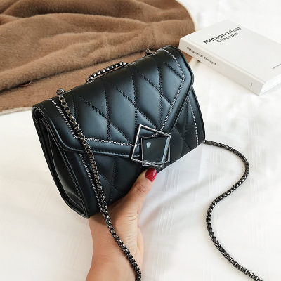 2021 Bag Women's New Fashion Diamond Chanel's Style Chain Bag Women's Twist Lock Bag All-Match Shoulder Crossbody Bag Small Square Bag
