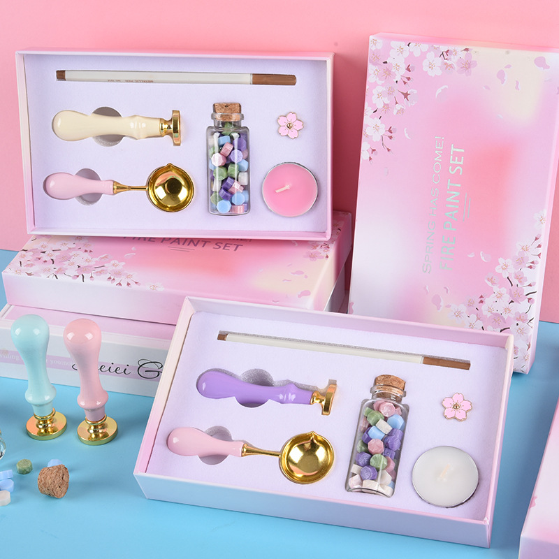 现货速发 火漆印章礼盒装欧式复古手账DIY材料密封火漆蜡创意礼物