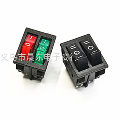 Kcd4 Duplex Rocker Switch D4 with Cat's Eye 32 * 25mm Four Legs Six Feet Double Knife Power Supply Rocker Switch