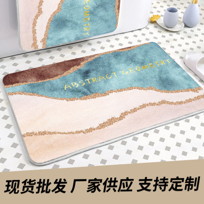 Floor Mat National Fashion Cashmere Carpet Bathroom Mat Kitchen Door Non-Slop Mats Felt Mats Hydrophilic Pad in Stock Wholesale