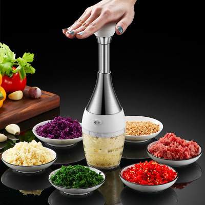 Exclusive for Cross-Border Bowling Garlic Grater Household Semi-automatic Garlic Press Meat Grinder Kitchen Blender Vegetable Cutter
