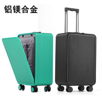 Aluminum-Magnesium Alloy Trolley Case Suitcase 20-Inch Luggage 2428-Inch Large Capacity Trolley Case Universal Wheel Password Suitcase