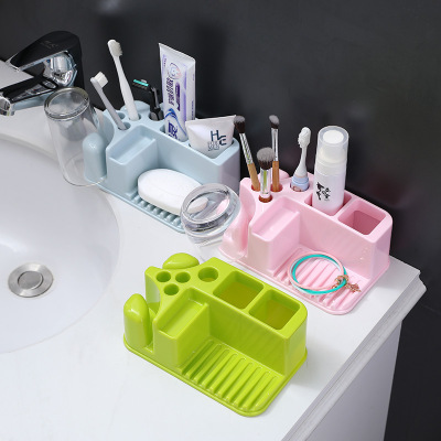 Toilet Toothbrush Rack Punch-Free Tooth Cup Toothbrush Cup Holder Toothbrush Toothpaste Holder Tooth-Cleaners Soap Storage Rack