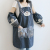 Japanese Cute Strap Antifouling Bib Overclothes Baking Floral Cafe Painting Overalls Sleeveless Apron
