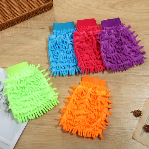 thi b film single-sided chenille car wash gloves 4s store coral car washing gloves home car wash supplies tools