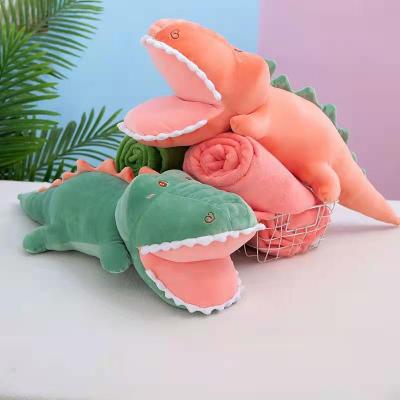 Crocodile Pillow and Blanket Plush Toy Cartoon Doll Summer Blanket Boys and Girls Birthday Gift Plush Doll