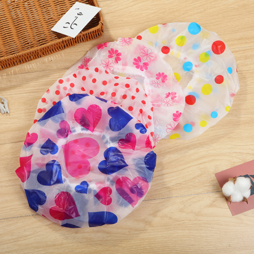 bath shower cap simple frosted translucent women‘s printed color adult bandeau headgear shower cap