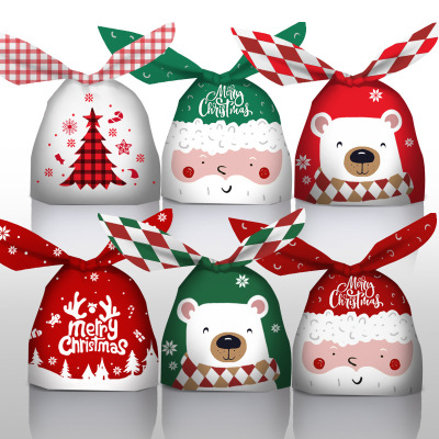 New Original Christmas Rabbit Ears Plastic Bag Cartoon Dessert Baking Packaging Snowflake Crisp Nougat Gift Bag