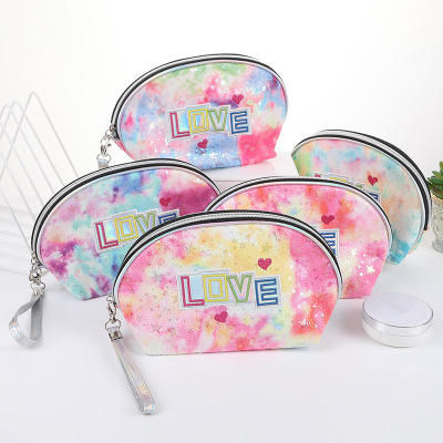 Trendy Women's Bags Colorful Laser Cosmetic Bag Ins Style Creative Personalized Cosmetics Storage Bag Large Capacity Wash Bag