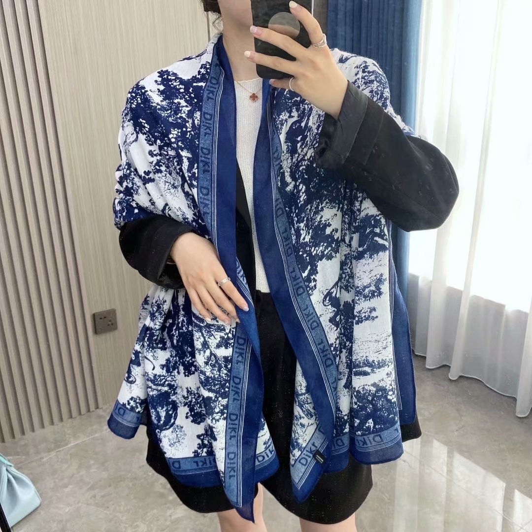 韩国棉麻系列围巾春秋百搭披肩丝巾系列花形定制时尚气质简约