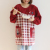 Insulation Cute Cartoon Autumn and Winter Warm Apron Plush Homewear Overclothes Bib Antifouling Kitchen Long Sleeve Apron