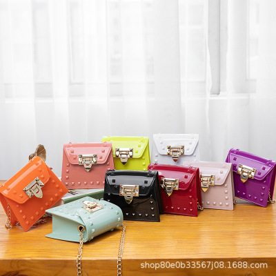 New Rivet Gel Bag Handbags Women2021 Women's Foreign Trade Bags Bags Wholesale Fashion PVC Gel Bag