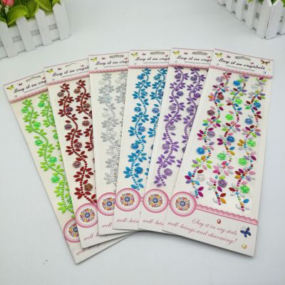 3 Flower Bracelet Stickers Rose Colorful Diamond Sun Diamond Modeling Stickers Acrylic Sticker