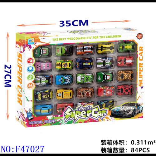 Alloy Pull Back Car 24 PCs Toy Car Model Stall Cross-Border Mini Car Foreign Trade purchase F47027