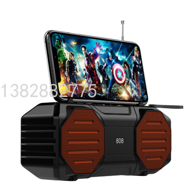 Africa Hot Sale Solar Radio Bluetooth Speaker Two-in-One Mobile Phone Holder Outdoor Portable Small Speaker New