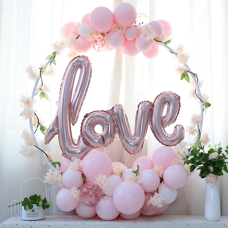 批发白色HDPE圆形气球装饰环挂壁花环空吊圆形支架场地布置道具