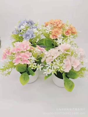 2021 New Simulation Moist Feeling Hydrangea Simulation Fake Flower Furnishings Decorative Fake Flower Potted Plant Factory Wholesale