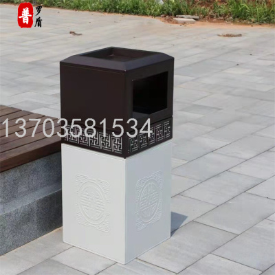 Customized Environmental Sanitation Waste Bin Outdoor Rubbish Bins Cast Aluminum Dustbin