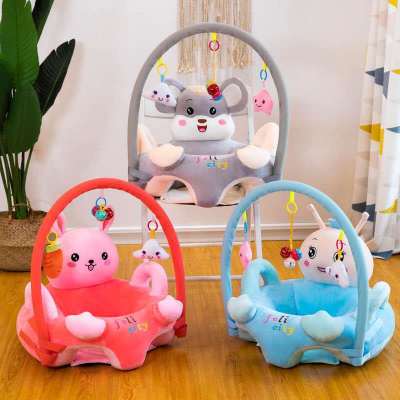 Baby Learning to Sit Chair Baby Sofa Training Toddler Seat Cartoon Plush Cushion Stool Drop-Resistant Dining Chair
