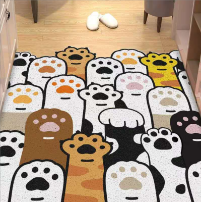 Factory Customized Cartoon Floor Mat Household Doormat and Foot Mat Can Be Cut PVC Loop Floor Mat Home Carpet