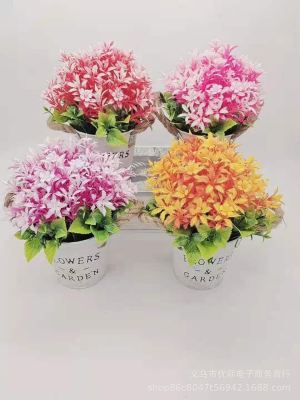 Factory Direct Supply Enear Ball Simulation Plant Potted Fake Flower Small Green Bonsai Plastic Flowers Simulation Multi-Meat Potted Plant