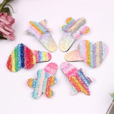 New Seven-Color Sequins Lance Pipe Color Barrettes Love Patch Barrettes Onion Powder XINGX BB Clip Fringe Headdress HTT