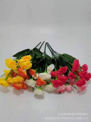 Factory in Stock Wholesale Carnation Bouquet Replica Decorative Flower Creative Ins Gift Silk Flower Artificial Flowers Accessories