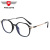2021 New Xiaohongshu Transparent Artistic round Frame Glasses Frame Female Metal Plain Glasses Anti Blue-Ray Goggles