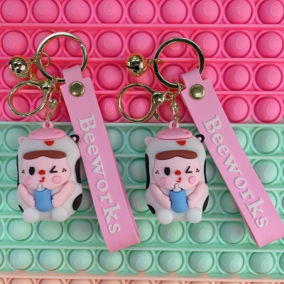 Creative Keychain Female Cartoon Cute Simple Schoolbag Pendant Car Key Ring Yiwu Small Jewelry Wholesale