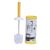 Factory Wholesale Toilet Brush with Holder White with Printed Pattern Plastic Cleansing Brush Toilet Brush Set Toilet Brush Set
