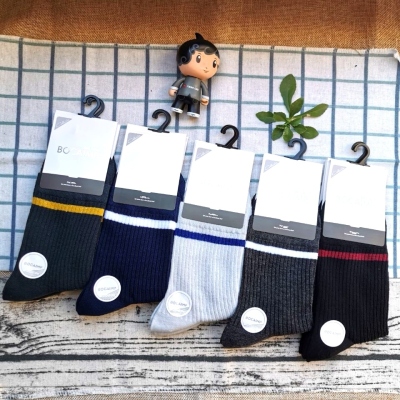 Factory Cotton Socks Wholesale Solid Color Combed Cotton Business Men Socks Anti-Double Needle Men's Casual Socks