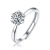 Ring S925 Silver Inlay Moissanite Ring Open Mouth Extended Arm Simple Six-Claw Ring Support Jewelry Live Broadcast Spot