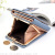  Trendy Solid Color Vertical Three Fold Coin Pocket Multiple Card Slots Large Capacity Lock Contrast Color Pu Wallet