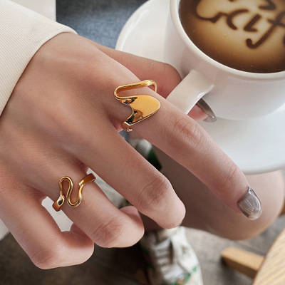 Fashion Expert Street Shooting Ornament French Popular Classic Personality Twisted Ring Foreign Trade Ring Female